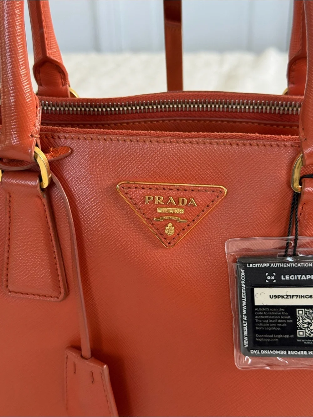 Prada Saffiano Leather bag in Burnt -Orange